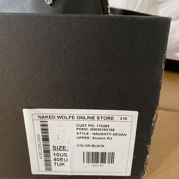 Nakedwolfe naughty vegan tall boots womens 10 - Picture 9 of 10